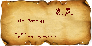 Mult Patony névjegykártya